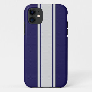 Para iPhone 11 Funda de rayas de fibra de carbono azul y blanco i