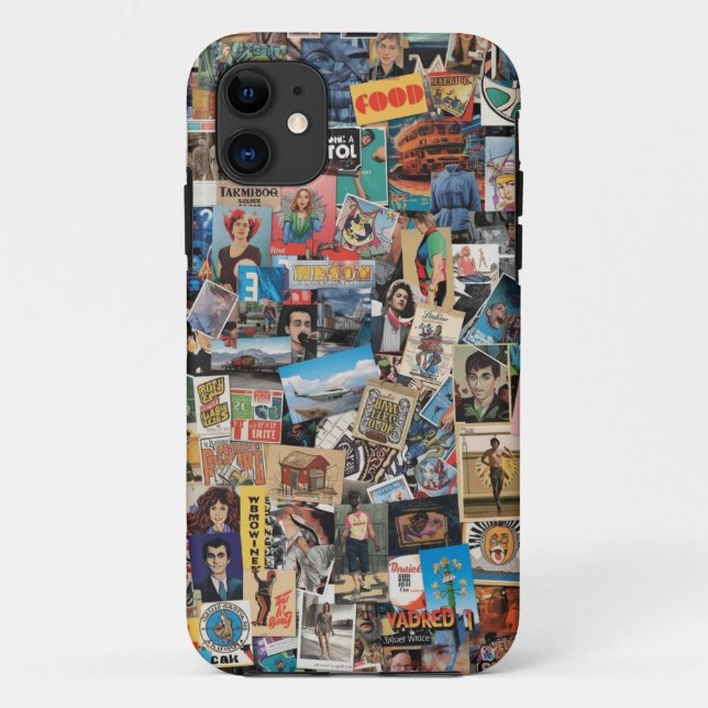 Case-Mate Para iPhone Funda de Retro Collage Art Mobile (Reverso)