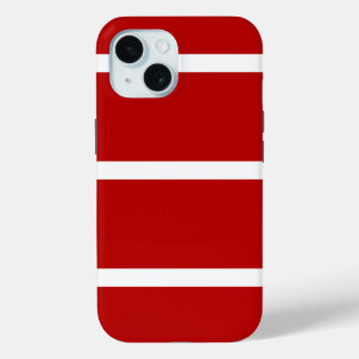 Para iPhone 15 Funda de teléfono a rayas rojas y blancas