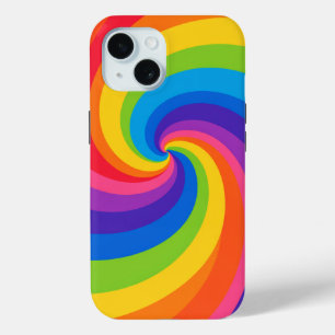 Para iPhone 15 Funda de teléfono abstracta con remolino de arcoír