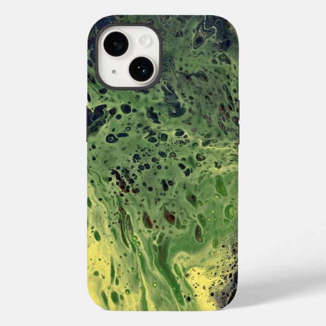 Case-Mate Para iPhone Funda de teléfono abstracta de amarillo verde inte (Reverso )