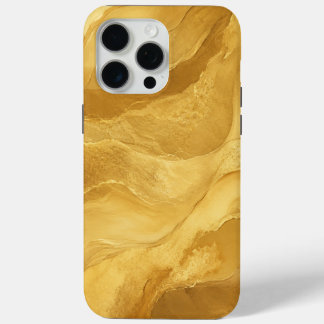 Para iPhone 15 Pro Max Funda de teléfono abstracta de oro macizo de ultra
