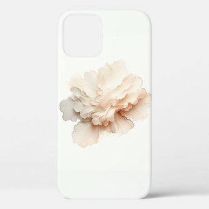 Para iPhone 12 Funda de teléfono abstracta de pétalo blanco etére