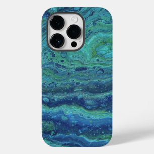 Funda Para iPhone 14 Pro De Case-Mate Funda de teléfono abstracta verde azulada Wabash 3
