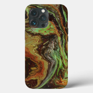 Para iPhone 13 Pro Funda de teléfono abstracta verde salvaje Caldonia