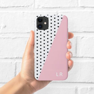 Para iPhone 11 Funda de teléfono asimétrica con patrón de corazon