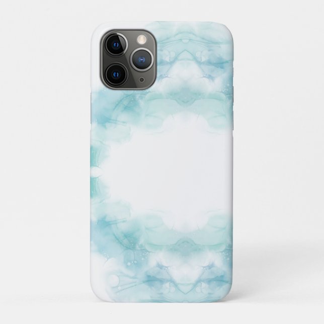 Case-Mate Para iPhone Funda de teléfono blanca con acuarela azul claro (Reverso)