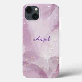 Para iPhone 13 Funda de teléfono botánico floral acuarela con nom