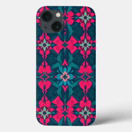 Para iPhone 13 Funda de teléfono caleidoscopio de tonos joya vívi