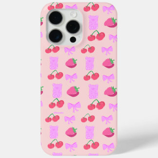 Para iPhone 15 Pro Max Funda de teléfono cereza linda