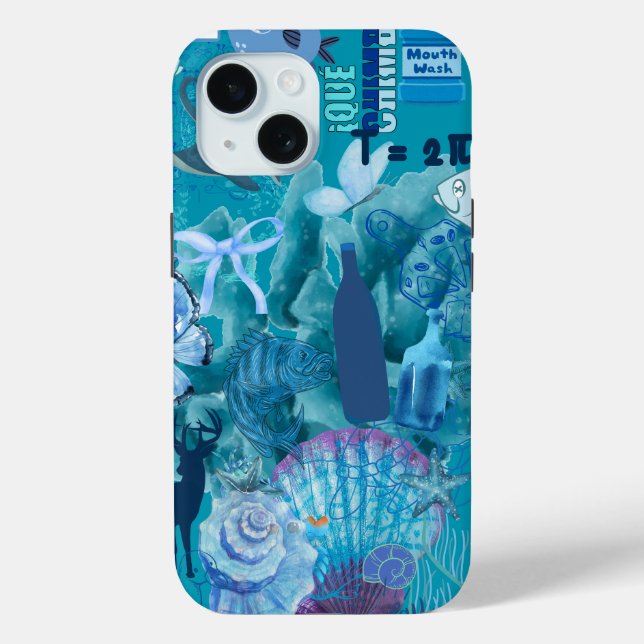 Case-Mate Para iPhone Funda de teléfono Collage Océano Azul (Reverso )