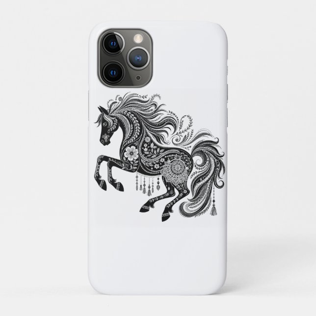 Case-Mate Para iPhone Funda de teléfono con arte de caballo mandala boho (Reverso)