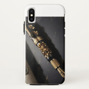 Para iPhone XS Funda de teléfono con arte de pluma estilográfica 