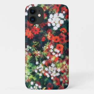 Para iPhone 11 Funda de teléfono con arte floral de estilo vintag
