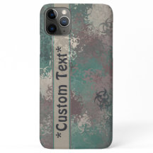 Funda de teléfono con camuflaje de bosque y biohaz