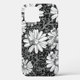 Para iPhone 12 Funda de teléfono con dibujo de margarita botánica
