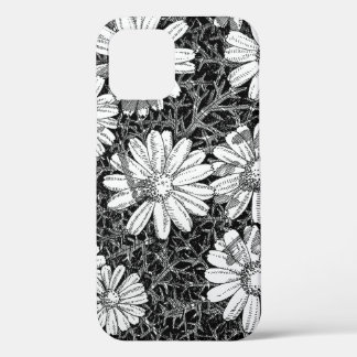 Para iPhone 12 Funda de teléfono con dibujo de margarita botánica