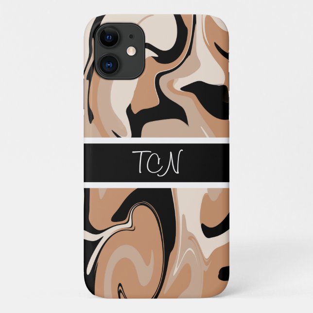 Case-Mate Para iPhone Funda de teléfono con diseño de mármol negro y mar (Reverso)