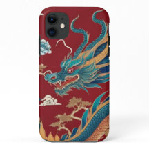 Funda de teléfono con dragón Chinoiserie