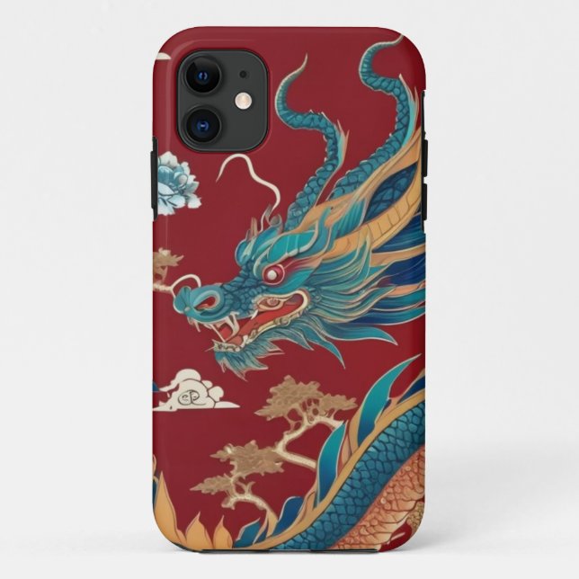 Case-Mate Para iPhone Funda de teléfono con dragón Chinoiserie (Reverso)