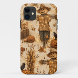 Para iPhone 11 Funda de teléfono con espantapájaros y calabaza de