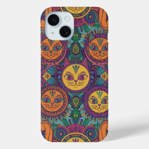Para iPhone 15 Funda de teléfono con espíritu animal vibrante Hui
