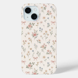Para iPhone 15 Funda de teléfono con estampado de lazo de rosa si