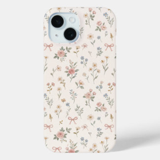 Para iPhone 15 Funda de teléfono con estampado de lazo de rosa si