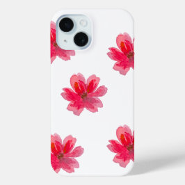 Para iPhone 15 funda de teléfono con flores rosadas bonitas