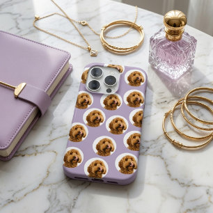Para iPhone 15 Pro Funda de teléfono con foto de mascota lavanda pers