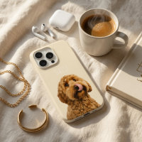 Funda de teléfono con foto de perro crema personal