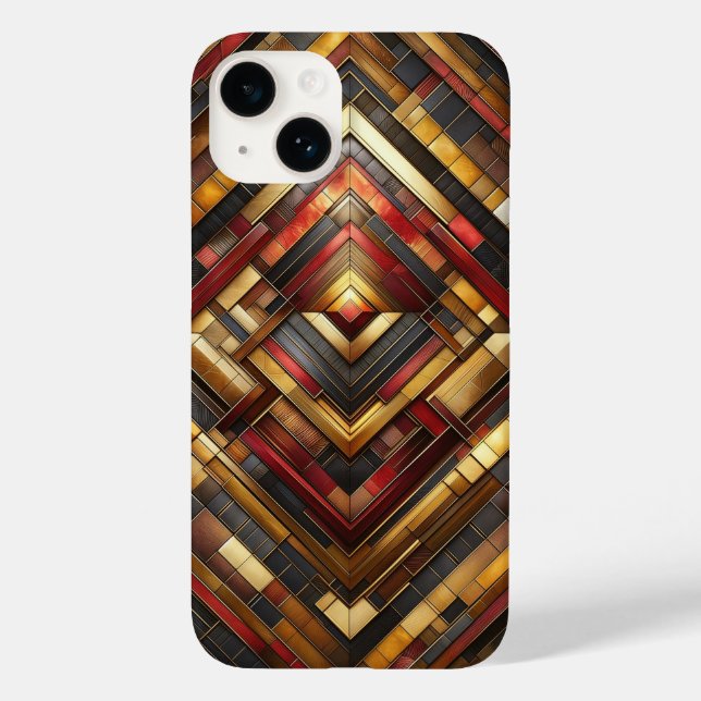 Case-Mate Para iPhone Funda de teléfono con incrustaciones de madera geo (Reverso )