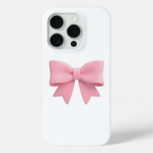 Para iPhone 15 Pro Funda de teléfono con lazo rosa coquette estética 