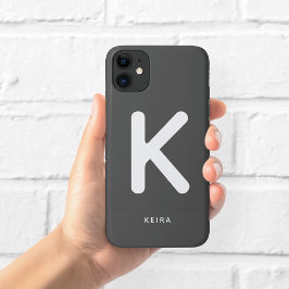 Para iPhone 11 Funda de teléfono con monograma de carbón vegetal