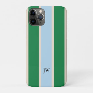 Para iPhone 11 Pro Funda de teléfono con monograma de franja de carre