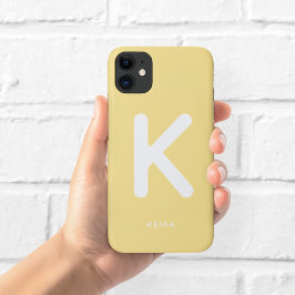 Para iPhone 11 Funda de teléfono con monograma en amarillo manteq
