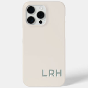 Para iPhone 15 Pro Max Funda de teléfono con monograma minimalista en cre
