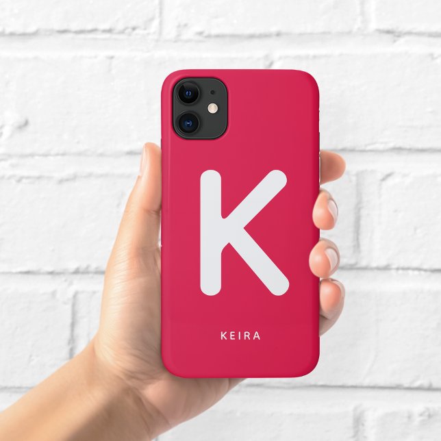 Case-Mate Para iPhone Funda de teléfono con monograma rojo cereza (Subido por el creador)