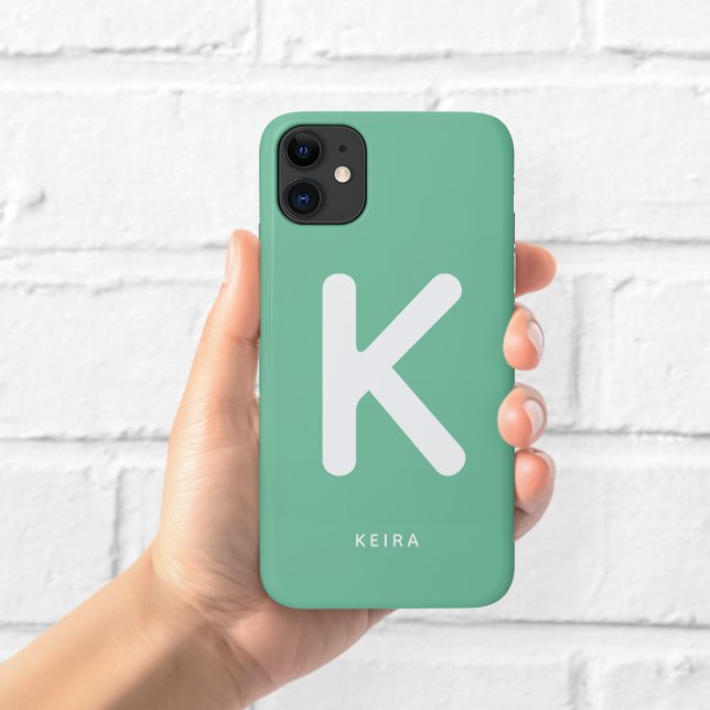 Case-Mate Para iPhone Funda de teléfono con monograma verde esmeralda (Subido por el creador)