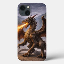 Para iPhone 13 Funda de teléfono con patrón de escamas de dragón