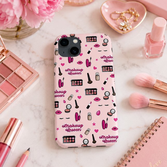Case-Mate Para iPhone Funda de teléfono con patrón de maquillaje rosa (Subido por el creador)