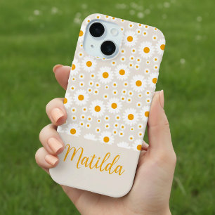 Para iPhone 15 Funda de teléfono con patrón de margarita soleada 