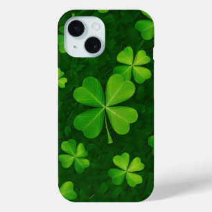 Para iPhone 15 Funda de teléfono con patrón de trébol de cuatro h