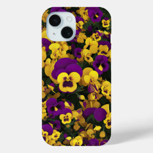 Para iPhone 15 Funda de teléfono con pensamientos amarillos y mor