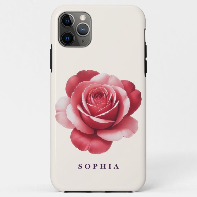 Case-Mate Para iPhone Funda de teléfono con rosa roja personalizada Eleg (Reverso)