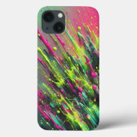 Funda de teléfono con salpicaduras de pintura neón