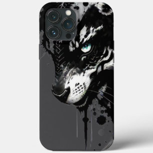 Para iPhone 13 Pro Max Funda de teléfono con tema de lobo Un fiero negro