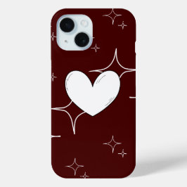 Para iPhone 15 Funda de teléfono Corazón Brillante | Funda Románt