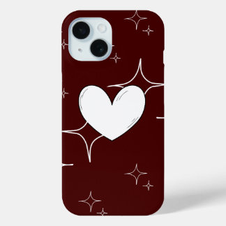 Para iPhone 15 Funda de teléfono Corazón Brillante | Funda Románt