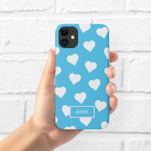 Para iPhone 11 Funda de teléfono Corazones Azules Lindos